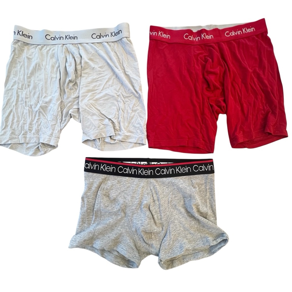 Calvin Klein Boxer Briefs Trio - Red, Gray - Small